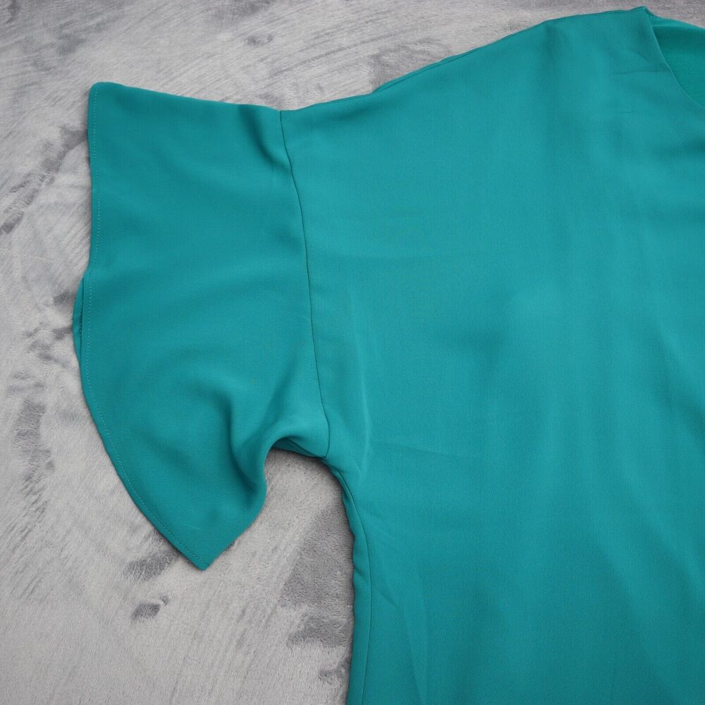 J.Jill Wearever Collection Shirt Womens XL Teal Round Neck Ruffle Sleeve Top NEW - Picture 13 of 16